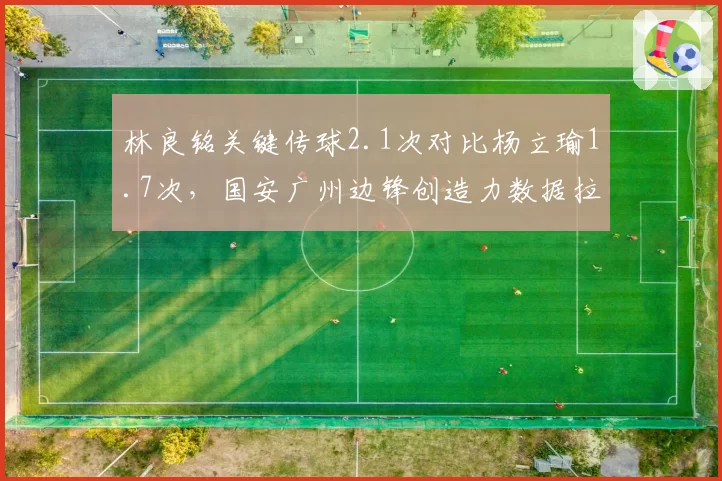 林良铭关键传球2.1次对比杨立瑜1.7次，国安广州边锋创造力数据拉开差距